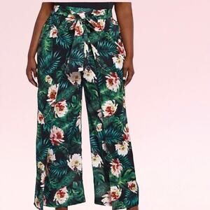 Sarah Rae Vargas x Fashion to Figure Printed Flowy Pants Sz 2X Tropical Wide Leg